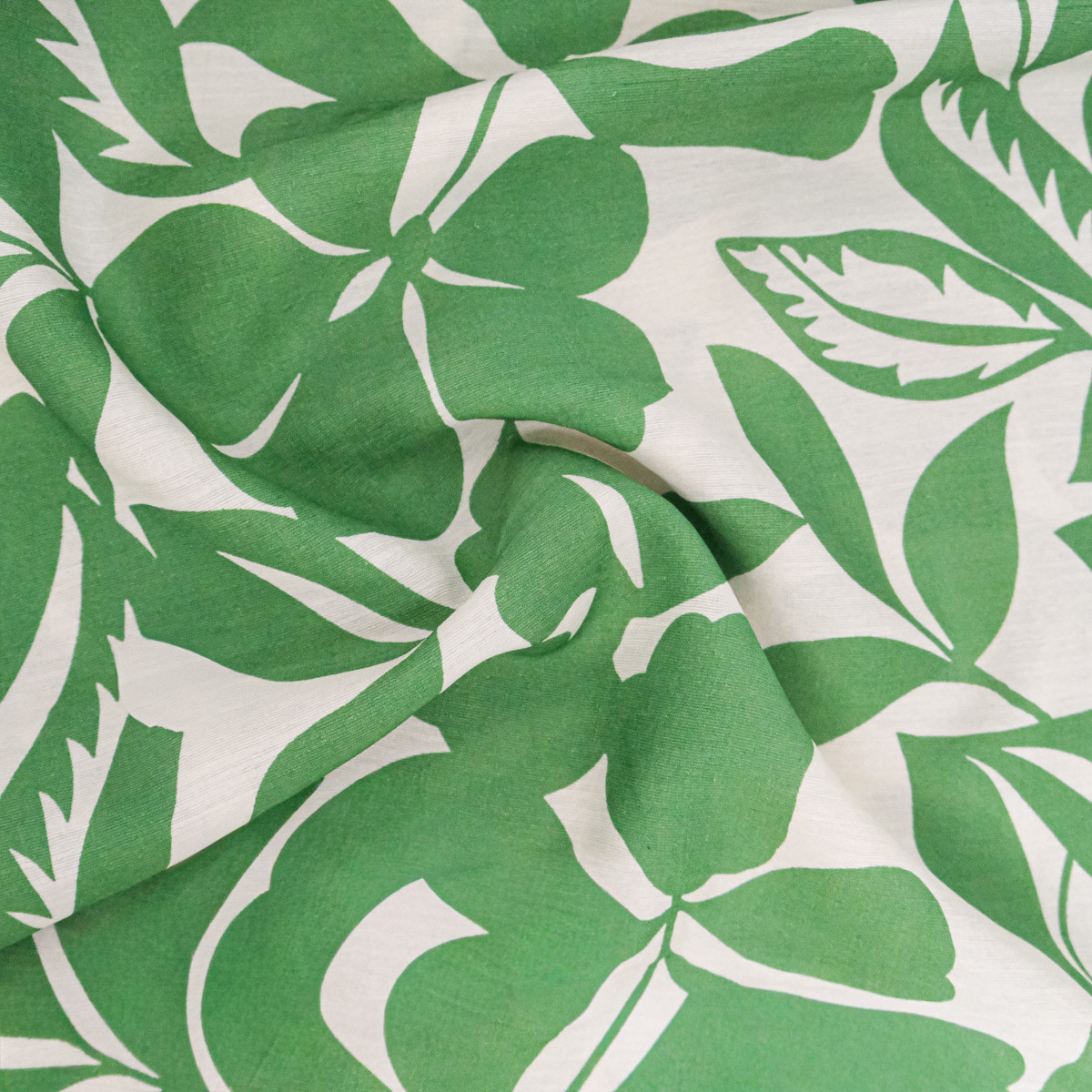 Green Thai-Print Blended Viscose - Maison Klem